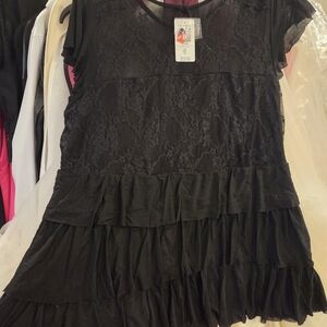 Torrid Black Lace Ruffle Top